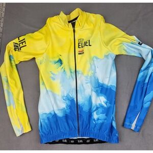 Eliel Diablo Cycling Jersey Men Medium Blue Full Zip Lightweight Outdoor Racing